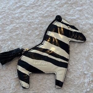 kate spade Black & White Zebra Patent Leather Coin Pouch